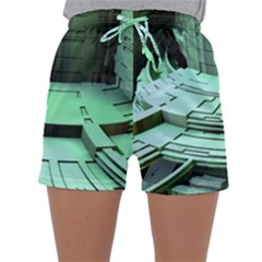 Futuristic Urban Architecture Sleepwear Shorts by Celenk