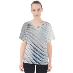 Aqua Building Wave V-neck Dolman Drape Top by Celenk