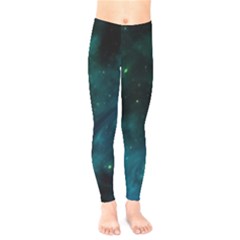 Green Space All Universe Cosmos Galaxy Kids  Legging by Celenk