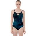 Green Space All Universe Cosmos Galaxy Cut Out Top Tankini Set View1