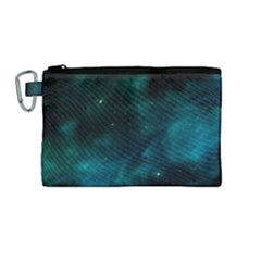 Green Space All Universe Cosmos Galaxy Canvas Cosmetic Bag (medium)