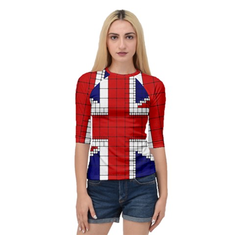 Union Jack Flag Uk Patriotic Quarter Sleeve Raglan Tee by Celenk