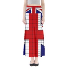 Union Jack Flag Uk Patriotic Full Length Maxi Skirt by Celenk