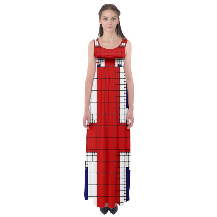 Union Jack Flag Uk Patriotic Empire Waist Maxi Dress