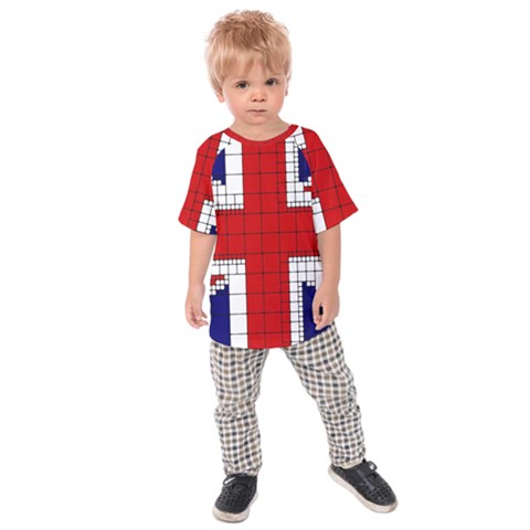 Union Jack Flag Uk Patriotic Kids Raglan Tee by Celenk