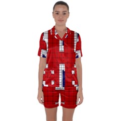 Union Jack Flag Uk Patriotic Satin Short Sleeve Pyjamas Set by Celenk