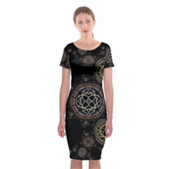 Background Pattern Symmetry Classic Short Sleeve Midi Dress by Celenk