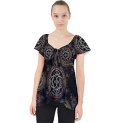 Background Pattern Symmetry Lace Front Dolly Top