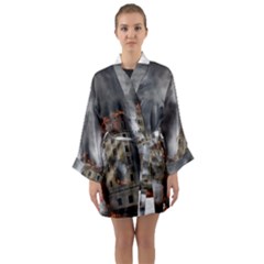 Destruction Apocalypse War Disaster Long Sleeve Kimono Robe by Celenk