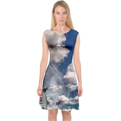 Chrysler Building America New York Capsleeve Midi Dress by Celenk