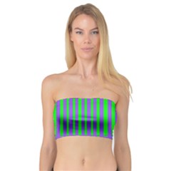 Bright Green Purple Stripes Pattern Bandeau Top by BrightVibesDesign