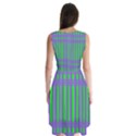 Bright Green Purple Stripes Pattern Sleeveless Chiffon Dress   View2