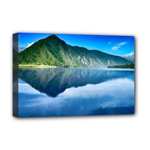 Mountain Water Landscape Nature Deluxe Canvas 18  X 12   by Celenk