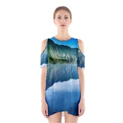 Mountain Water Landscape Nature Shoulder Cutout One Piece by Celenk