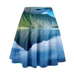 Mountain Water Landscape Nature High Waist Skirt by Celenk