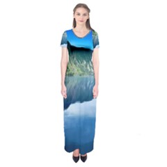 Mountain Water Landscape Nature Short Sleeve Maxi Dress by Celenk