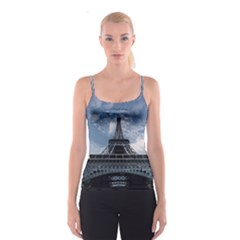 Eiffel Tower France Landmark Spaghetti Strap Top by Celenk