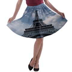 Eiffel Tower France Landmark A-line Skater Skirt by Celenk