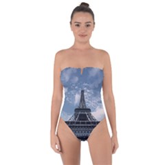 Eiffel Tower France Landmark Tie Back One Piece Swimsuit