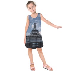 Eiffel Tower France Landmark Kids  Sleeveless Dress by Celenk