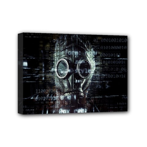 Gas Mask Contamination Contaminated Mini Canvas 7  X 5 