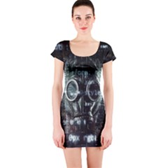 Gas Mask Contamination Contaminated Short Sleeve Bodycon Dress by Celenk