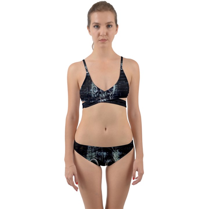 Gas Mask Contamination Contaminated Wrap Around Bikini Set