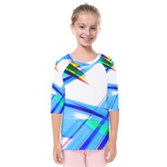 Lines Vibrations Wave Pattern Kids  Quarter Sleeve Raglan Tee