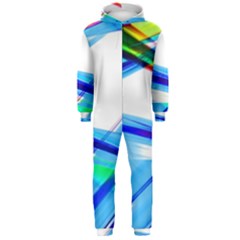 Lines Vibrations Wave Pattern Hooded Jumpsuit (men)  by Celenk