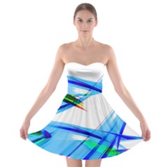 Lines Vibrations Wave Pattern Strapless Bra Top Dress by Celenk