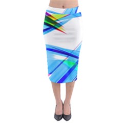 Lines Vibrations Wave Pattern Midi Pencil Skirt by Celenk