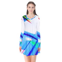 Lines Vibrations Wave Pattern Flare Dress by Celenk