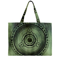 Rune Geometry Sacred Mystic Zipper Mini Tote Bag by Celenk