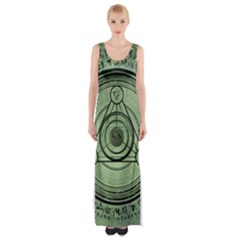 Rune Geometry Sacred Mystic Maxi Thigh Split Dress by Celenk