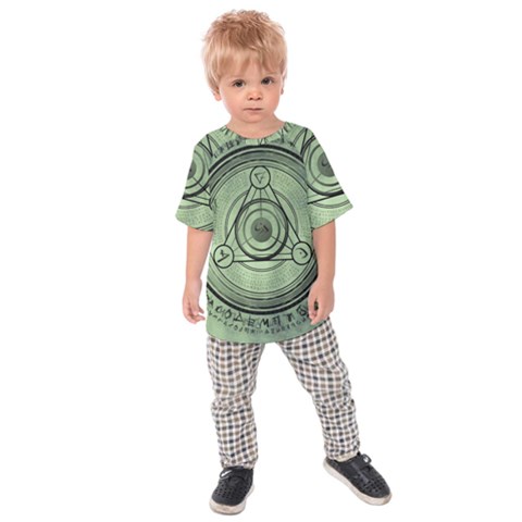 Rune Geometry Sacred Mystic Kids Raglan Tee by Celenk