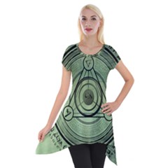 Rune Geometry Sacred Mystic Short Sleeve Side Drop Tunic by Celenk