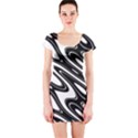 Black And White Wave Abstract Short Sleeve Bodycon Dress View1