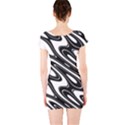 Black And White Wave Abstract Short Sleeve Bodycon Dress View2