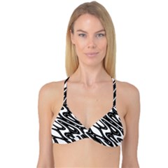 Black And White Wave Abstract Reversible Tri Bikini Top by Celenk