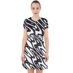 Black And White Wave Abstract Adorable In Chiffon Dress by Celenk