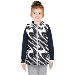 Black And White Wave Abstract Kid s Puffer Vest