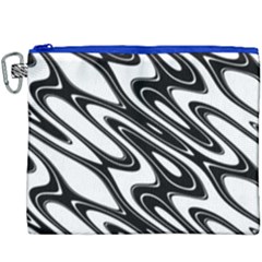 Black And White Wave Abstract Canvas Cosmetic Bag (xxxl)