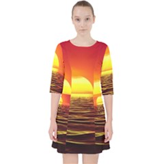 Sunset Ocean Nature Sea Landscape Pocket Dress