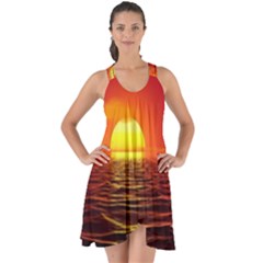 Sunset Ocean Nature Sea Landscape Show Some Back Chiffon Dress