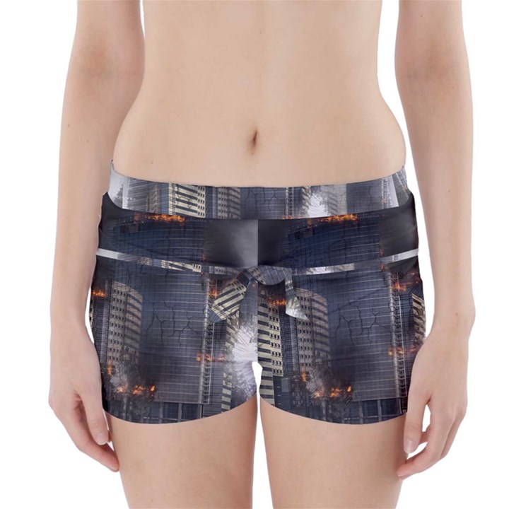 Destruction Apocalypse War Disaster Boyleg Bikini Wrap Bottoms