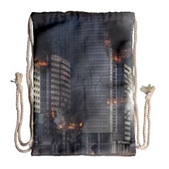 Destruction Apocalypse War Disaster Drawstring Bag (large) by Celenk