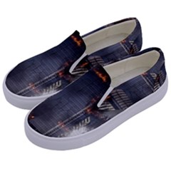 Destruction Apocalypse War Disaster Kids  Canvas Slip Ons by Celenk