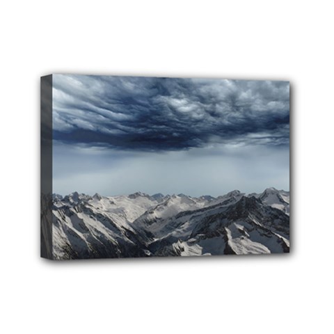 Mountain Landscape Sky Snow Mini Canvas 7  X 5  by Celenk