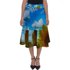 Sunflower Summer Sunny Nature Perfect Length Midi Skirt