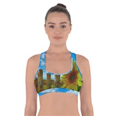 Sunflower Summer Sunny Nature Cross Back Sports Bra